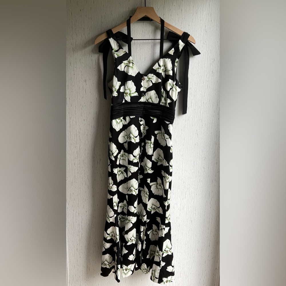 5a7 Cinq A Sept Blakely Floral Print Mermaid 100% Silk Midi Dress 2